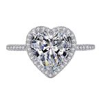 Sterling Silver SIZE 9 925 Sterling Silve Elegant Romantic Sparkling Clear Zircon Heart Ring Photo 0