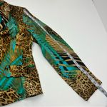 Russell Kemp Jacket Blazer Animal Leopard Print 100% Silk Vintage Size 8 80s Brown Photo 6