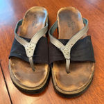 Naot Orion Black Silver‎ Stretch Thong Sandals Israel Size 7/38 Photo 0