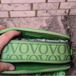NWT Valentino Orlandi Double Zip Crossbody Shoulder Bag w/Adjustable Strap Green Valentino Orlandi crossbody bag (V Photo 3
