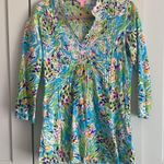 Lilly Pulitzer Sarasota Blue Beaded Tunic in Sea Soiree S Photo 0