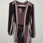 Intermix  Purple Pattern Silk Drawstring Romper Photo 1