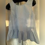 J.Crew Blue & White Striped Bow Tie Back Peplum S Photo 2