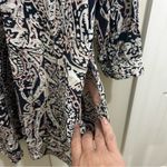 Anthropologie  Tiny V- Neck Long Sleeve Navy, White & Pink Dress Size Small Photo 7