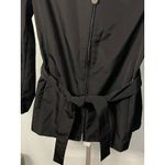 Calvin Klein  Black Belted Jacket Women's‎ Sz L Collared Zip Up Lightweight Photo 1
