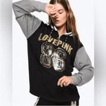 PINK - Victoria's Secret  86 Black Gold Silver Sequin Bling Glitter Sweater Large Photo 5