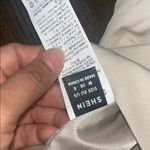 SheIn Cream Halter Crop Top with Tan Buckle Detail Photo 2