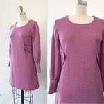 vintage • 1960s mod mini dress micro burgundy maroon poly knit gogo 60s 70s Size XS Photo 3