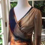 Colorful vneck top Orange Photo 1