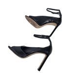 Jimmy Choo Leather Black Theresa 100 D'orsay Sandals Open Toe Size 8 Photo 5
