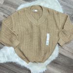 SO NWT  Cable Knit Yarn Sweater Sz M Tan Camel Photo 1