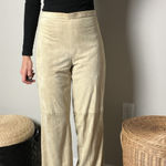 ralph lauren black label beige suede leather high waisted straight leg pants Size 8 Photo 0
