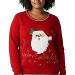 White Stag XL Christmas Sweater Santa Embroidered Merry Red Gold Ugly 1107 Photo 0