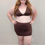SKIMS Chocolate Brown Top & Swim Skirt Set - New - Size 4X (26) Photo 1