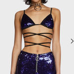 Dolls Kill Club Exx  Purple Sequin Set Photo 0