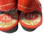 Fly London  Yaba Tomato Red Suede Ankle Lace Up Wedges size 36 US 6 Photo 4