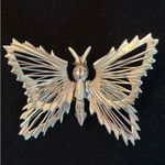 Vintage 925 sterling silver open work 3D butterfly brooch pin from Mexico Photo 1