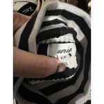 Aerie  Striped Turtleneck Thermal Waffle Knit Cropped Shirt Black White Small Photo 4