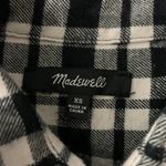 Madewell  Plaid Button Down Shirt XS Black White Long Sleeve Workwear Casual Photo 3