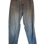 H&M Medium Denim Ultra High Waist Loose Fit Mom Jeans Slight Distress Size 6 Photo 1