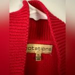 Notations VTG  Knit Cotton Vibrant Red Cardigan Sweater Buttons Thick Warm XL Photo 5