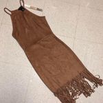 AQUA Brown Suede Dress Photo 0