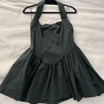 Boutique Dark Green Halter Dress Photo 0