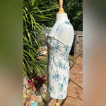 Anthropologie  $160 Blue Flower Mini Dress Blue Floral Cottagecore Boho Bohemian Photo 4