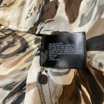 East 5th Y2K Ruffle Blouse Brown Black Size Large Office Siren Business Casual Floral 90s Photo 3