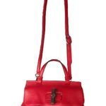 Gucci Bamboo Turn-Lock Red Leather Top Handle Front Flap Closure Shoulder Bag Photo 15