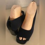 Stuart Weitzman for Russell & Bromley blue canvas and leather heel shoes US 10 Photo 11