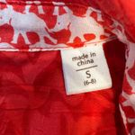 Coldwater Creek  Dark Coral Botanical Print 3/4 Sleeve Button Down Top Q3 Photo 2