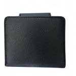 Tahari  Unisex Small Black Bifold Wallet RFID Protection Silver Logo - NWOT Photo 1