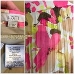 Loft FLORAL PRINT PINK, YELLOW, TAN & WHITE ACCORDION PLEAT MIDI SKIRT (6) Photo 10