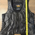 Harley Davidson Black Leather Vest with Lace Photo 10