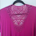 Apt. 9  Magenta Cardigan with Lace Accents Photo 4