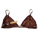 SKIMS  Women’s L Wireless‎ Velvet Logo Triangle Bralette In Chestnut Brown New Photo 1