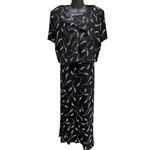 90s VTG Molly Malloy Sleeveless Floral Maxi Black Dress With Cover Women’s 12 Photo 11