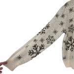 VERO MODA  Snowy Frost Long Sleeve O Neck Pullover Sweater size Large Holiday Photo 6