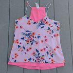 Candie's  Reversible Floral and Pink Racerback Thin Strap Tank Top Photo 8