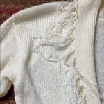 80s VINTAGE WESTERN CREAM KNIT FRINGE CARDIGAN SWEATER COWGIRL BOHO CHIC White Size M Photo 6