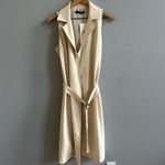 Lafayette 148 New York Sleeveless Trench Coat Dress Khaki Tan 100% Cotton Size 6 Photo 4