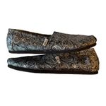 Toms Black Silver Paisley Canvas Striped Slip On Loafer Size 8.5 Photo 5