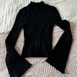 Forever 21 Black Ribbed Mock Neck Longsleeve Photo 3