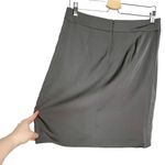 Trina Turk Gray Shiny Cascade Ruffle Front Faux Wrap Pencil Skirt Photo 10