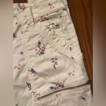 Joie  Park White Blue Pink Floral Print Skinny Pants Jeans Zipper Pockets Size 29 Photo 9