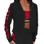 Certo NFL 49ers Cropped Hoodie with Zipper in Black/Red, Size XL​​ Black Photo 0