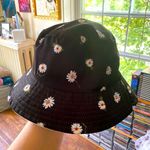 Alice + Olivia  Reversible Black & White Bucket Hat w/ Daisies Photo 0