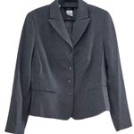 Roma Vestimenta (R) Womens Fitted Cropped Blazer 10 Gray Lapel Pockets EUC Photo 0