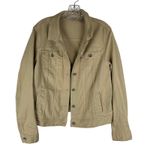 L.L. Bean Womens Tan Denim Jacket Size Large Khaki Button Front Casual Photo 0